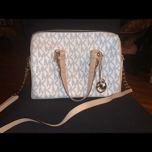 NWT Michael Kors navy/white Grayson medium satchel